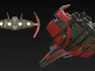 Spaceship Fighter Low-poly 3D model