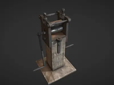 Hand-operated-Metal-rolling-mill metal machine Low-poly 3D model