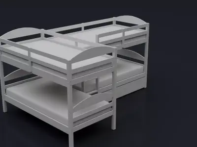 Kids Bed  Low-poly 3D model