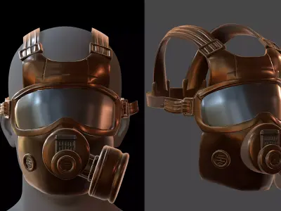 Gas mask helmet 3d model scifi Low-poly  Low-poly 3D model 288