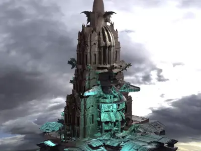Steampunk Realms  tower  3D model