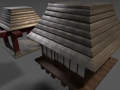 Japanese dojo Free low-poly 3D model