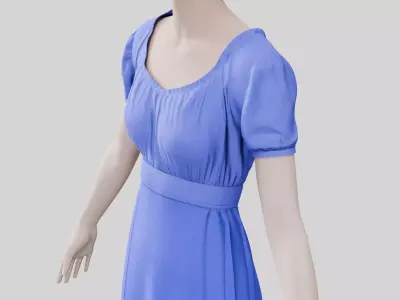 Dress 04 Very Light Blue Low-poly 3D model