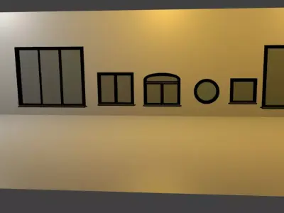 Windows collection white 3D model 3D model