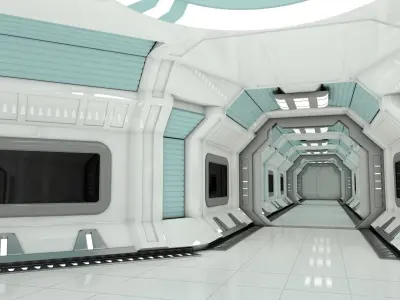 Modular Spaceship Interior MAX 3D model