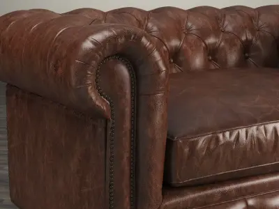 60 Kensington Leather Sofa 3D model