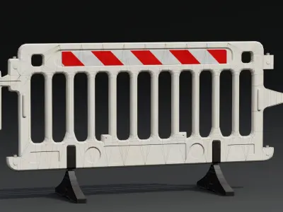 Plastic Barricade PBR Game-Ready Low-poly 3D model
