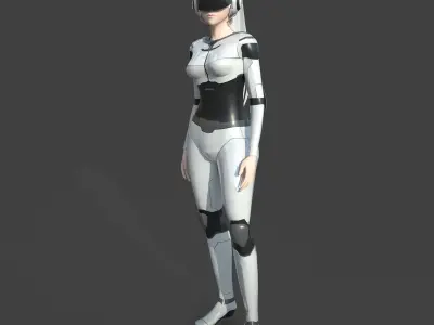 Girl Model - Sci-fi Girl Low-poly 3D model