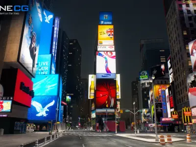 NYC Broadway 7th Av Times Square V2 3D model