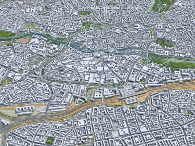 Nuremberg Downtown Germany  Low-poly 3D model