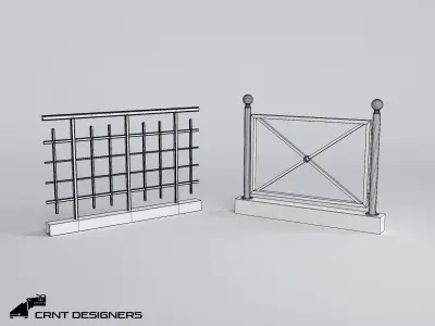 Road Side Railing Low-poly 3D model