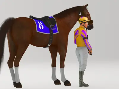  Racehorse and Jockey HQ 007 Standard License 