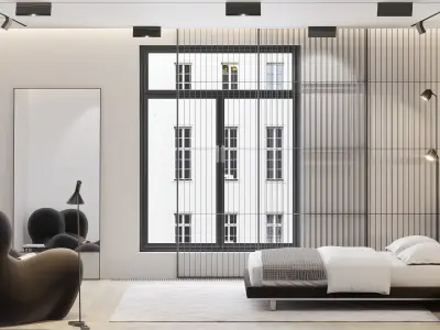  bedroom interior design in a modern style 3D model