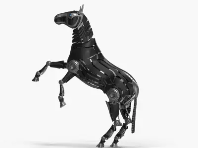 Robot horse rears up 3D model