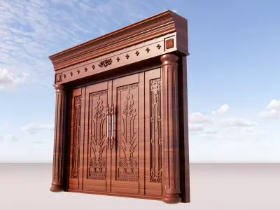 Ornamented door Free 3D model