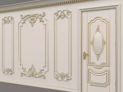 Wall Molding in Classic French style 12 3D model