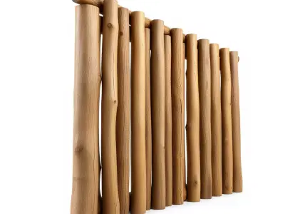 Rustic Wooden Fence model pack Low-poly 3D model