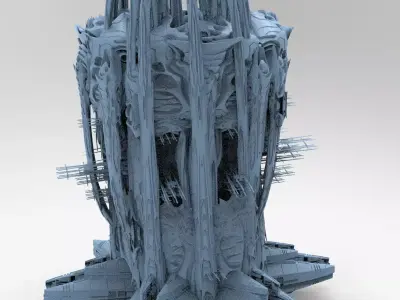 Sci Fi Wraith Claw City interceptor 2 Structures 3D model