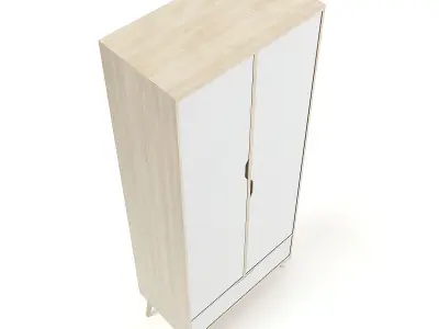 Wooden Children Wardrobe 3D model