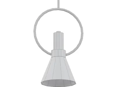 HENNAN three gold and marble pendant lights hanging 3D model