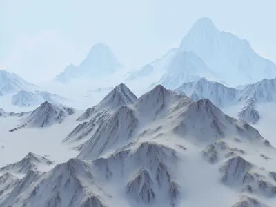 Snow Mountains Valley 3D model