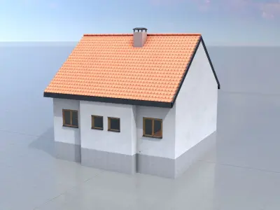 Modern single-family house version 1 R Low-poly 3D model