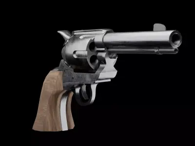 Revolver Low-poly 3D model