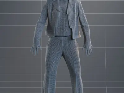 Rigged South American female 3D model in business attire Free low-poly 3D model