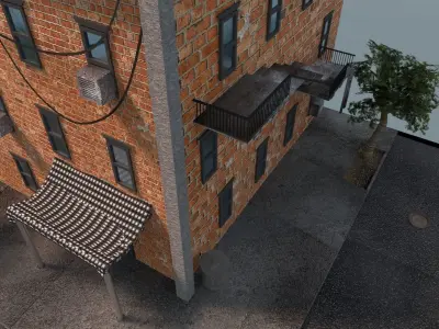 Street Corner Building High Detail 3D model