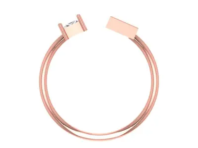 Women Open End Light Weight Band Ring 3D print model 6