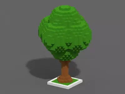 Tree Voxel - 4 Low-poly 3D model