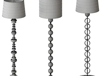 floor lamp set 02 3D model