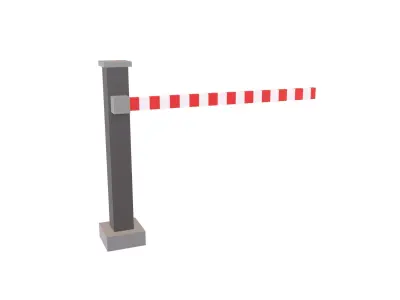 Voxel Barrier v1 001 Low-poly 3D model