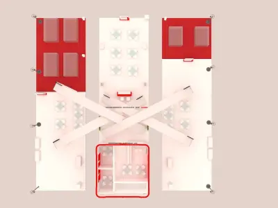 Booth Exhibition Design size 21 x 6 m open side Low-poly 3D model