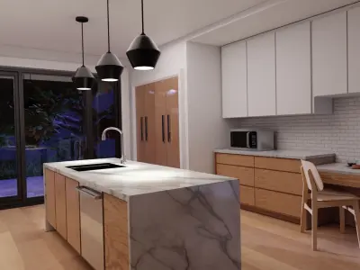 Kitchen minimalist 3D model