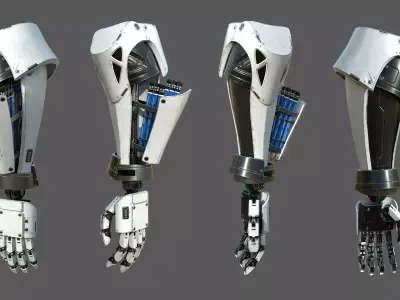 Robot Arm For Art White 3D model