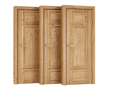 Wooden Door Set V8  3D model