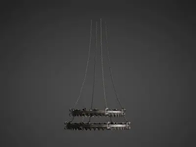 Medieval Chandelier Low Poly Game Ready Low-poly 3D model