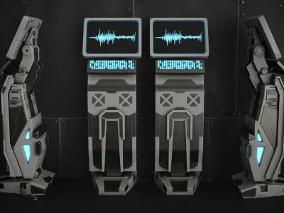 Sci Fi Terminal v2 Low-poly 3D model