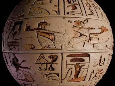 Ancient Egypt Hieroglyphs - VOL 3 - 4 Seamless PBR Texture