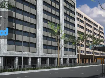 TW Street with bus stop 3D model