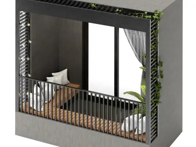 Apartment Modern Balcony 02 3D model