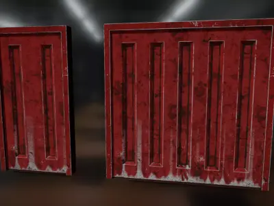 Blast Doors Low-poly 3D model