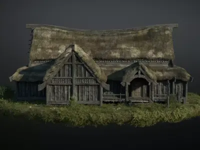 Skyrim Style Viking Town Kit - Medieval Village  Low-poly 3D model