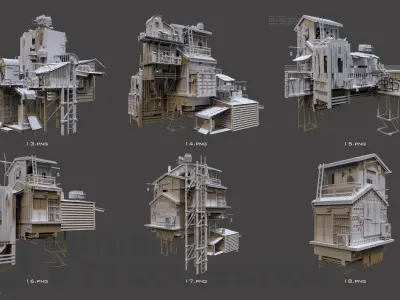 post-apocalyptic building Vol 12 3D model