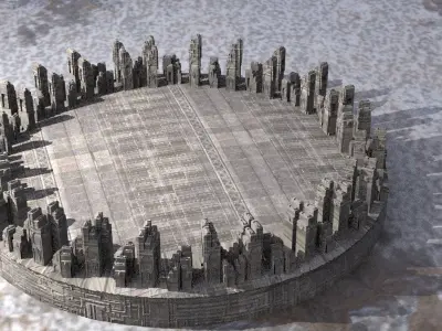 Sci-Fi Dome City designs with sub tools 3D model 3D model
