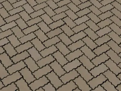 Interlocking Zigzag Paver PBR Texture Texture