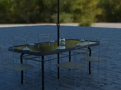 3d model of a stalik with an umbrella 3D model