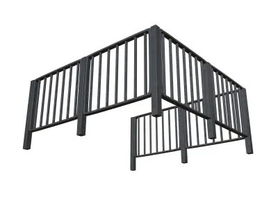 Iron Street Fence V4 002 Low-poly 3D model