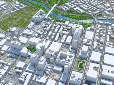 Wilmington Delaware USA 15km Low-poly 3D model